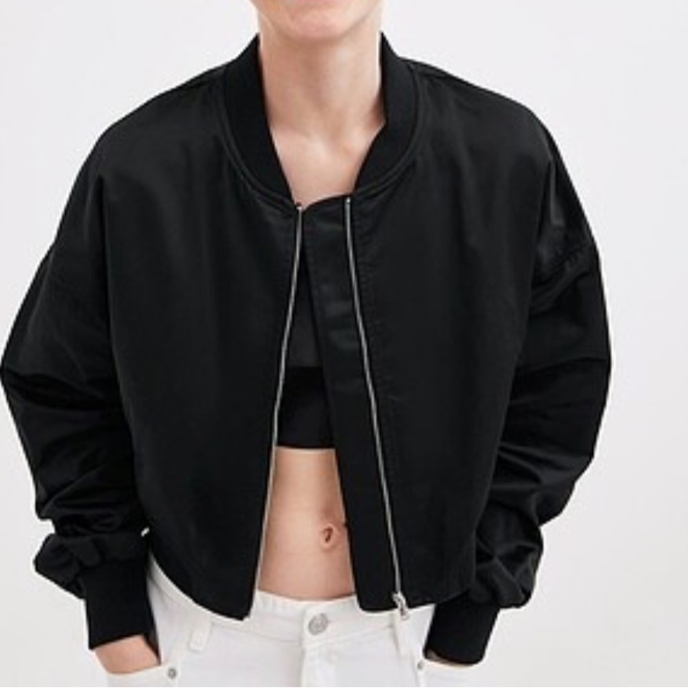 Zara Basic Collection Crop Bomber jacket Size S - image 1